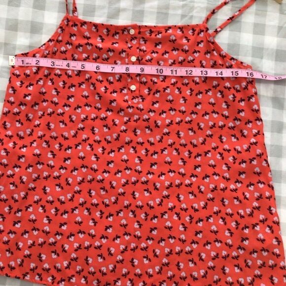 2/40$ GAP liberty floral tank top XS summer top lightweight clothing red orange - Picture 6 of 9